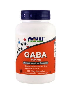 Buy GABA- Gamma-Aminobutyric Acid 500 mg + B-6, 200 Count, Veg Capsules in UAE