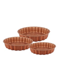Buy 3-Piece Granite Cake Pan Set Brown Small (24), Medium (28), Big (32)cm in UAE