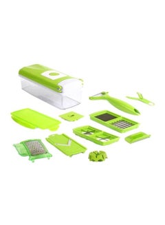 Buy 12-Piece Fruits And Vegetable Chopper Green/White 12cm in Saudi Arabia