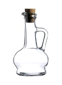 Buy Glass Cruet Oil Dispenser Clear/Beige 260ml in UAE