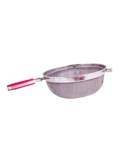 Buy Stainless Steel Strainer Silver/Red 26cm in UAE