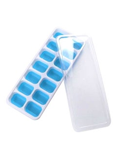 Buy 14 Cavity Ice Cube Mould Tray White/Blue/Clear 9.92x3.90x1.14cm in Saudi Arabia