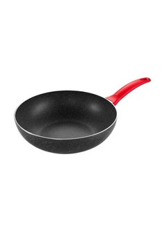 Buy Wok Pan Black/Red 28x47x8cm in UAE