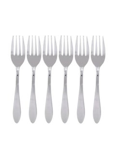 Buy 6-Piece Cake Fork Set Silver in UAE