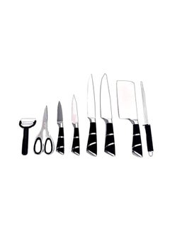 Buy 9-Piece Multi-Functional Knife Set Silver/Black in UAE