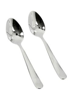 Buy 2-Piece Tea Spoon Set Silver 11inch in UAE