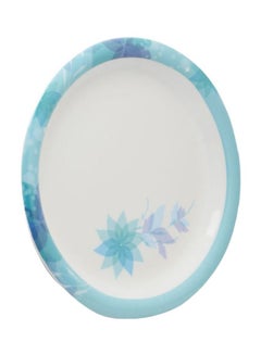 Buy Spring Printed Round Plate White/Blue in UAE