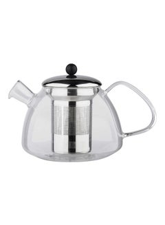 Buy Marcel Tea Pot With Stainless Steel Filter Clear/Silver/Black 600ml in UAE