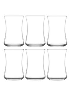 Buy 6-Piece Duru Tea Glass Set Clear 90x59mm in UAE