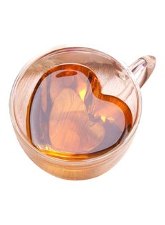 Buy Heart Love Shaped Tea Cup Transparent 8.3x7.8x4centimeter in Saudi Arabia