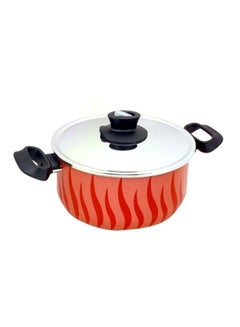 Buy Non-Stick Tempo Dutch Oven Red/Silver/Black 20cm in UAE