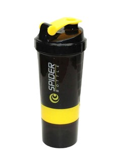 Buy Logo Print Sport Drink Bottle With Protein Shaker Black /Yellow in Egypt