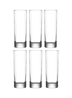 Buy 6-Piece Ada Long Drink Glass Set Clear 315ml in UAE