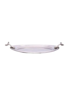 Buy O2 Oval Tray Silver 49x25cm in UAE