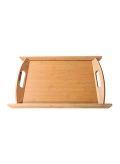 Buy Solid Design Bamboo Tray Brown 37.8x4.8x25.5cm in Egypt