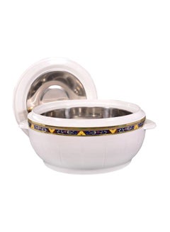 Buy Classic Casserole With Lid White/Blue/Yellow 6Liters in UAE