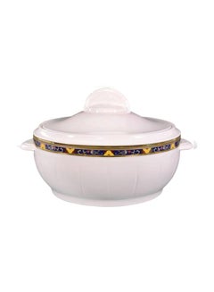 Buy Rib Design Casserole With Lid White/Black/Brown in Saudi Arabia