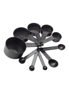 Buy 10-Piece Plastic Measuring Cups Black 200grams in UAE