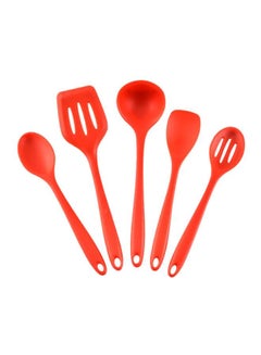 Buy 5-Piece Silicone Cooking Utensil Red 6x27.5cm in UAE