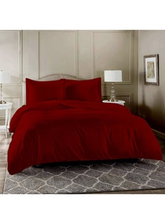 Buy 3-Piece Duvet Cover Set Cotton Red 53 X  78inch in UAE