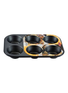 Buy 6 Cup Muffin Pan Black 26x18cm in Saudi Arabia