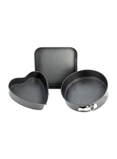 Buy 3-Piece Springform Set Black 22.5x22.5x4centimeter in Egypt