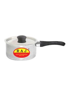 Buy Sauce Pan With Lid Silver/Black 17.5cm in UAE