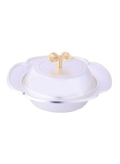 Buy Round Shape Silver Plated Bowl Silver/Gold L in Saudi Arabia