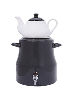 Buy Samovar Kettle Pot Black/White 32x25centimeter in UAE