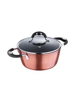 Buy Pandora Forged Aluminium Induction Bottom Non-stick Casserole With Lid Copper 28cm in UAE