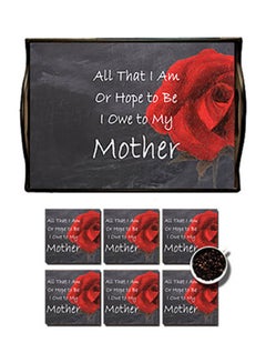 Buy MDF Wood With Lamination Printed Mother's Day Tray Multicolour 25x35cm in Egypt