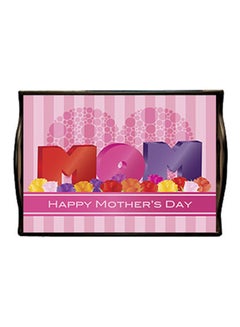 Buy MDF Wood With Lamination Printed Mother's Day Tray Multicolour 25x35cm in Egypt