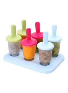 Buy Set of 6 Plastic Kitchen Frozen Ice Cream Mold And Popsicle Candy Tray Multicolour 1cm in Saudi Arabia