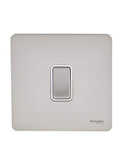 Buy Screwless Flat Plate 2 Way Single Light Switch Silver in UAE