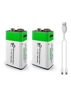 Buy Type-C Port Rechargeable 9V Lithium Battery Multicolour 9.60 x 1.80 x 9.00cm in Saudi Arabia