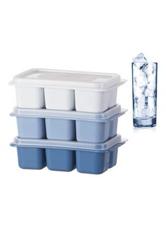 Buy 3 Packs With Removable Lid Easy Release Flexible Ice Cube Mold Multicolour in UAE