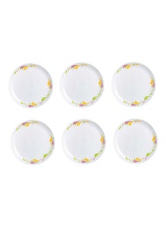 Buy 6-Piece Gangaur Dessert Plates White 19cm in UAE