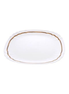 Buy 6-Piece Value Pack Lotusia Elen Dessert Plate Set White/Gold 21cm in UAE