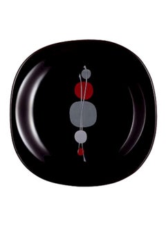 Buy Pack Of 6 Kyoko Dessert Plates Black/Grey/Red 19cm in UAE