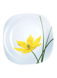 Buy 6-Piece Bouton Dor Dessert Plates White/Yellow/Green 19cm in UAE