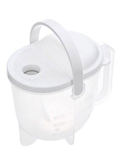 Buy Rice Washing Bowl With Strainer Cover White/Clear in Saudi Arabia