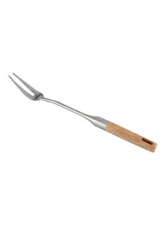 Buy Stainless Steel Meat Fork With Rubber Wood Handle Silver in UAE