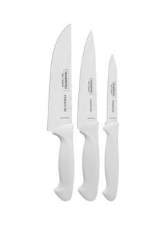 Buy 3- Piece Knife Set White Small Knife (4), Medium Knife (6), Large Knife (7)inch in Saudi Arabia