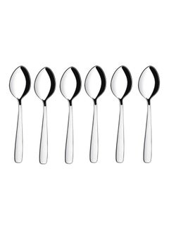 Buy 6-Piece Stainless Steel Spoon Set Silver 20cm in UAE