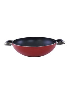 Buy Non-Stick Wok Pan Red/Black 30cm in UAE
