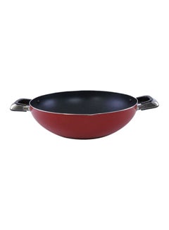 Buy Non Stick Wok Pan Red/Black 30cm in UAE
