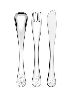 Buy 3-Piece Child's Flatware Set Silver in Saudi Arabia