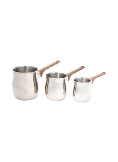 Buy 3-Piece Coffee Warmer Set Silver in UAE