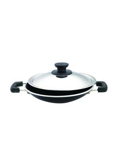 Buy Non-Stick Appachetty With Lid Black/Silver 20cm in UAE