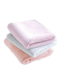 Buy 3-Piece Microfiber Cleaning Cloth Set Pink/Purple/Blue 30x30cm in UAE